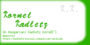 kornel kadletz business card